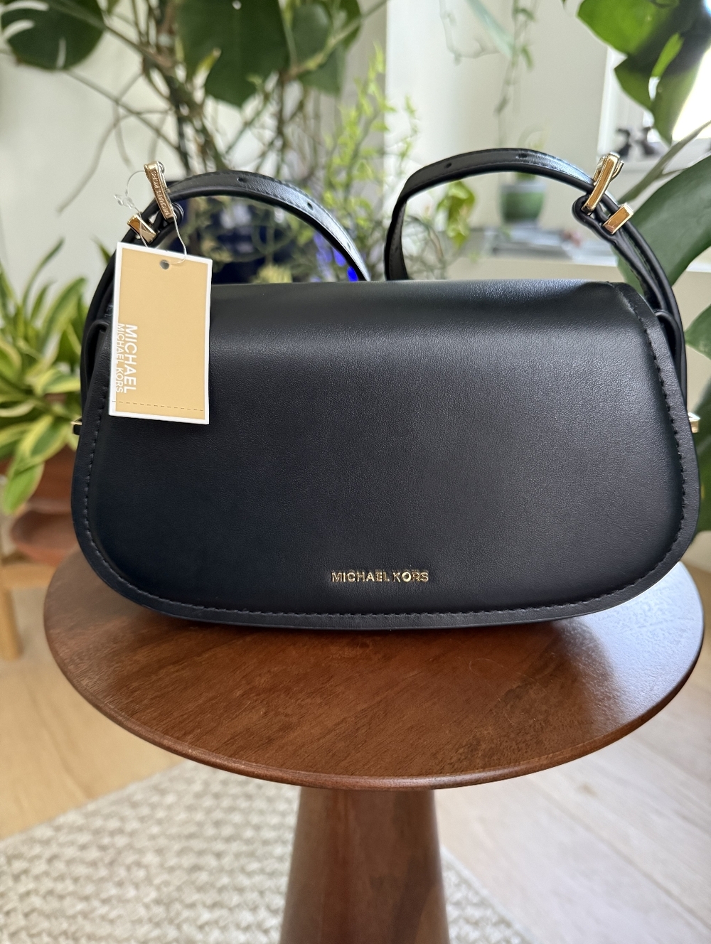Michael Kors Black Leather Crossbody Bag